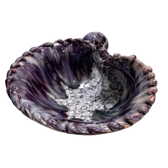 Vintage 1960s Signed Fratelli Fanciullacci Italian Majolica Pottery Conch Shell - Picture 5 of 10